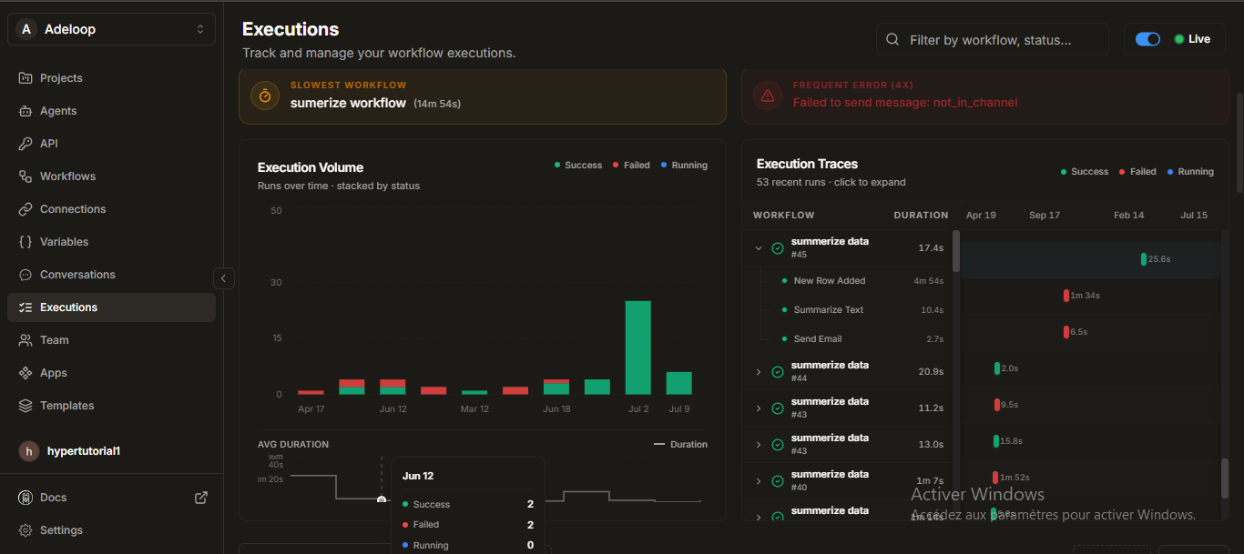 Execution Page